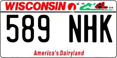 WI license plate 589NHK