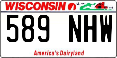 WI license plate 589NHW