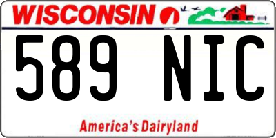 WI license plate 589NIC