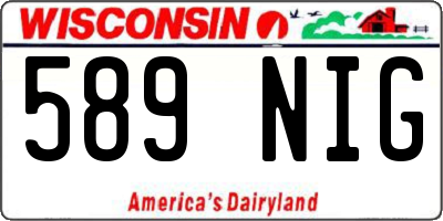 WI license plate 589NIG