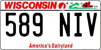 WI license plate 589NIV