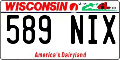 WI license plate 589NIX