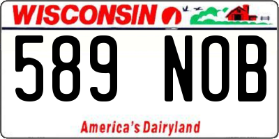WI license plate 589NOB