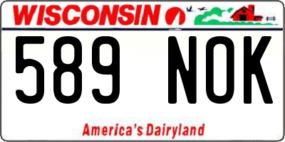 WI license plate 589NOK