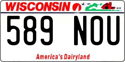WI license plate 589NOU