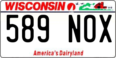 WI license plate 589NOX