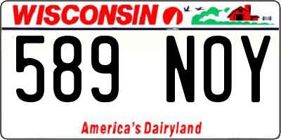 WI license plate 589NOY