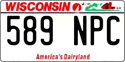 WI license plate 589NPC