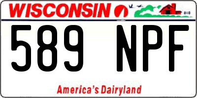 WI license plate 589NPF