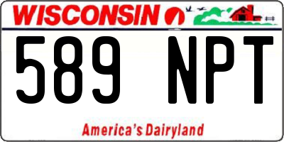 WI license plate 589NPT