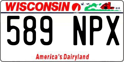 WI license plate 589NPX
