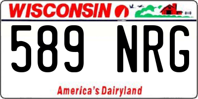 WI license plate 589NRG