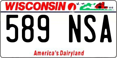 WI license plate 589NSA
