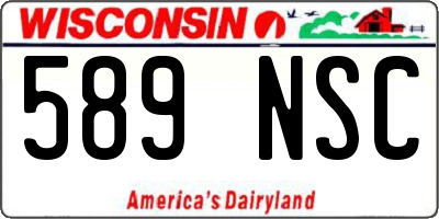 WI license plate 589NSC