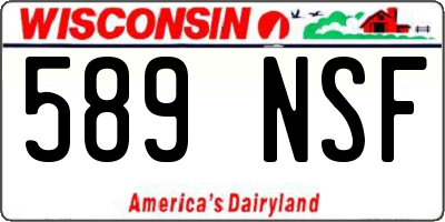 WI license plate 589NSF