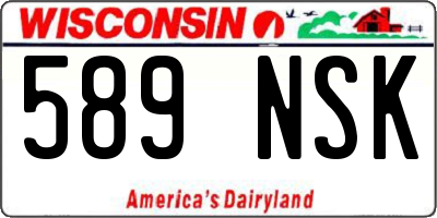 WI license plate 589NSK