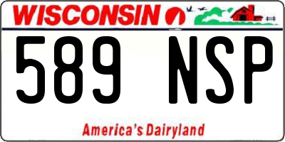 WI license plate 589NSP