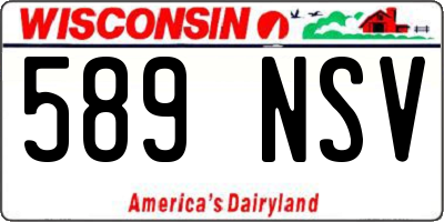 WI license plate 589NSV