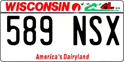 WI license plate 589NSX