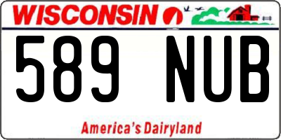 WI license plate 589NUB