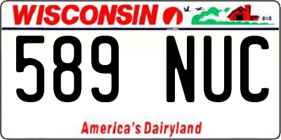 WI license plate 589NUC