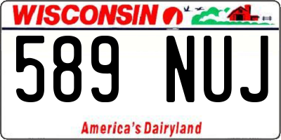 WI license plate 589NUJ