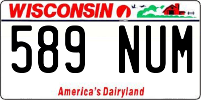 WI license plate 589NUM
