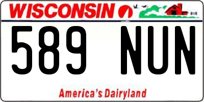 WI license plate 589NUN