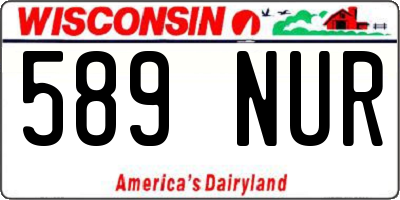 WI license plate 589NUR