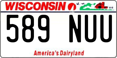 WI license plate 589NUU