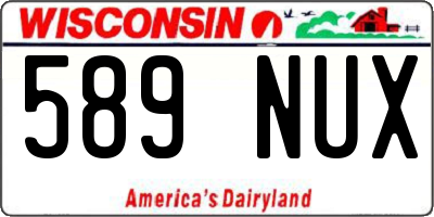 WI license plate 589NUX