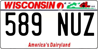 WI license plate 589NUZ