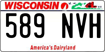 WI license plate 589NVH