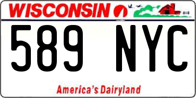 WI license plate 589NYC