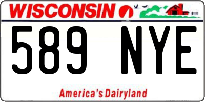 WI license plate 589NYE