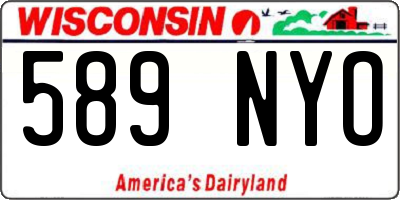 WI license plate 589NYO