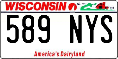 WI license plate 589NYS