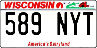 WI license plate 589NYT