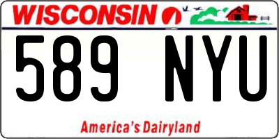 WI license plate 589NYU