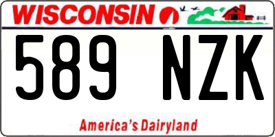 WI license plate 589NZK
