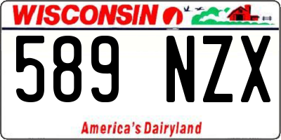 WI license plate 589NZX