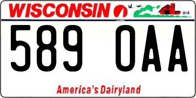 WI license plate 589OAA