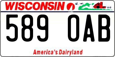 WI license plate 589OAB
