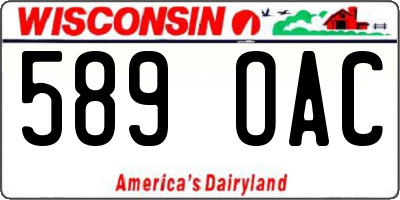WI license plate 589OAC