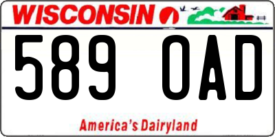 WI license plate 589OAD