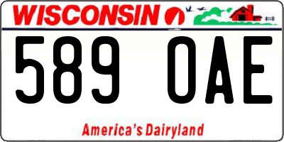 WI license plate 589OAE