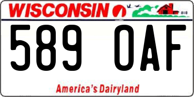 WI license plate 589OAF