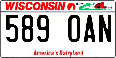 WI license plate 589OAN