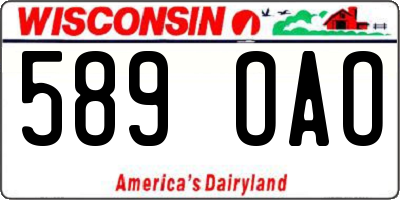 WI license plate 589OAO