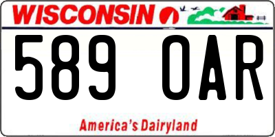 WI license plate 589OAR